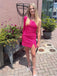 Pink Long Sleeves Short Homecoming Dresses,Cheap Short Prom Dresses,CM939