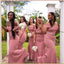 Pink Mermaid Off Shoulder Cheap Long Bridesmaid Dresses,WG1241