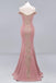 Pink Mermaid Off Shoulder Cheap Long Prom Dresses Online,Evening Party Dresses,12614