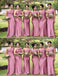 Pink Mermaid One Shoulder Cheap Long Bridesmaid Dresses Online,WG1244