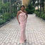 Pink Mermaid One Shoulder Cheap Long Bridesmaid Dresses,WG1306