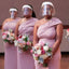 Pink Mermaid One Shoulder Cheap Long Bridesmaid Dresses,WG1363