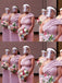 Pink Mermaid One Shoulder Cheap Long Bridesmaid Dresses,WG1363
