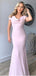 Pink Mermaid Short Sleeves Cheap Long Bridesmaid Dresses,WG1360