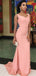 Pink Mermaid Two Straps Cheap Long Bridesmaid Dresses Online,WG1245