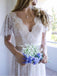 Plain Lace Cap Sleeves V-neck Cheap Wedding Dresses Online, Cheap Lace Bridal Dresses, WD476