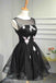 Popular Black Illusion Cheap Short Homecoming Dresses Online, CM640