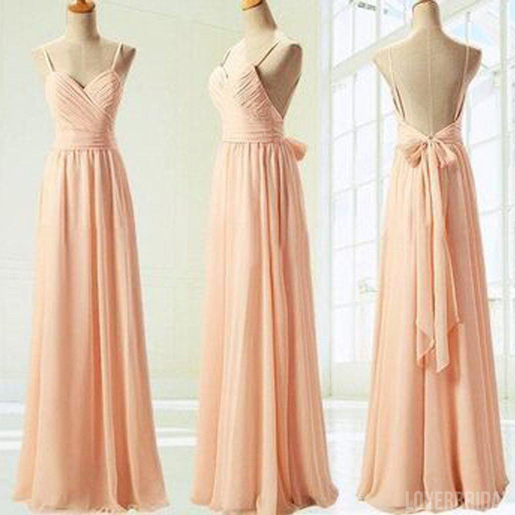 Popular Junior Pretty Chiffon Sweet Heart Backless Floor-Length Maxi Cheap Bridesmaid Dresses, WG67