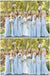 Popular Mismatched Blue Chiffon Floor Length Cheap Long Bridesmaid Dresses Online, WG567
