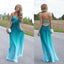 Pretty Junior Sexy Sweet Heart Gradient Open Back Floor Length Wdding Bridesmaid Prom Dresses, WG251