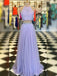 Purple A-line Halter Two Pieces Maxi Long Prom Dresses,Evening Dresses,12920