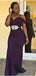 Purple Mermaid Off Shoulder Cheap Long Bridesmaid Dresses,WG1287