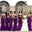 Purple Mermaid Off Shoulder Cheap Long Bridesmaid Dresses,WG1332