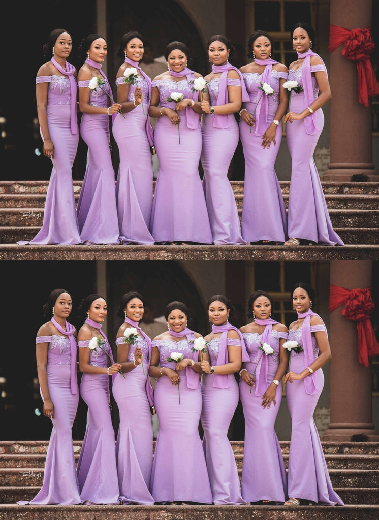 Purple Mermaid Off Shoulder Cheap Long Bridesmaid Dresses,WG1487