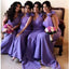 Purple Mermaid One Shoulder Cheap Long Bridesmaid Dresses,WG1271