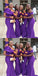Purple Mermaid One Shoulder Cheap Long Bridesmaid Dresses,WG1275