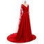 Red A-line Long Sleeves V-neck Cheap Prom Dresses Online,Dance Dresses,12388