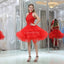 Red Halter Beaded Cheap Homecoming Dresses Online, Cheap Short Prom Dresses, CM804