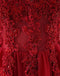 Red Lace Cap Sleeve V Neckline Sexy See Through Long Evening Prom Dresses, Popular Cheap Long Custom Party Prom Dresses, 17335