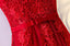 Red Lace Round Neckline Short Homecoming Prom Dresses, Affordable Corset Back Short Party Prom Dresses, Perfect Homecoming Dresses, CM245