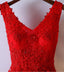 Red Lace V Neckline Homecoming Prom Dresses, Affordable Corset Back Short Party Prom Dresses, Perfect Homecoming Dresses, CM254