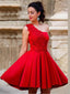 Red One Shoulder Homecoming Dresses,Cheap Short Prom Dresses,CM901