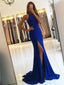 Royal Blue Sexy Split Mermaid Evening Prom Dresses, Sexy Party Prom Dresses, Custom Long Prom Dresses, Cheap Formal Prom Dresses, 17139