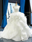 Scoop Ball Gown Lace Bodice Ruffles Cheap Wedding Dresses Online, Cheap Bridal Dresses, WD622