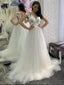 Scoop Lace A-line Cheap Wedding Dresses Online, Cheap Bridal Dresses, WD653