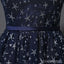 Scoop Navy Star Sequin Cheap Long Evening Prom Dresses, Cheap Custom Sweet 16 Dresses, 18536