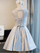 Scoop Neckline Peach Lace Cute Homecoming Prom Dresses, Affordable Short Party Prom Dresses, Perfect Homecoming Dresses, CM311