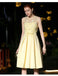 Scoop Pastel Yellow Flower Cheap Homecoming Dresses Online, Cheap Short Prom Dresses, CM780