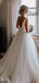 Scoop Satin A-line Cheap Wedding Dresses, Cheap Wedding Gown, WD693