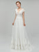 See Through Backless Cap Sleeves Cheap Wedding Dresses Online, Unique Bridal Dresses, WD562