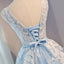 See Through Light Blue Skirt Ivory Lace Homecoming Prom Dresses, Affordable Short Party Prom Dresses, Perfect Homecoming Dresses, CM278