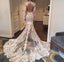 See Through Mermaid Long Sleeves V-neck Lace Wedding Dresses Online,WD734