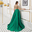 See Through Short Sleeves High Neck Beaded Evening Prom Dresses, Evening Party Prom Dresses, 12080