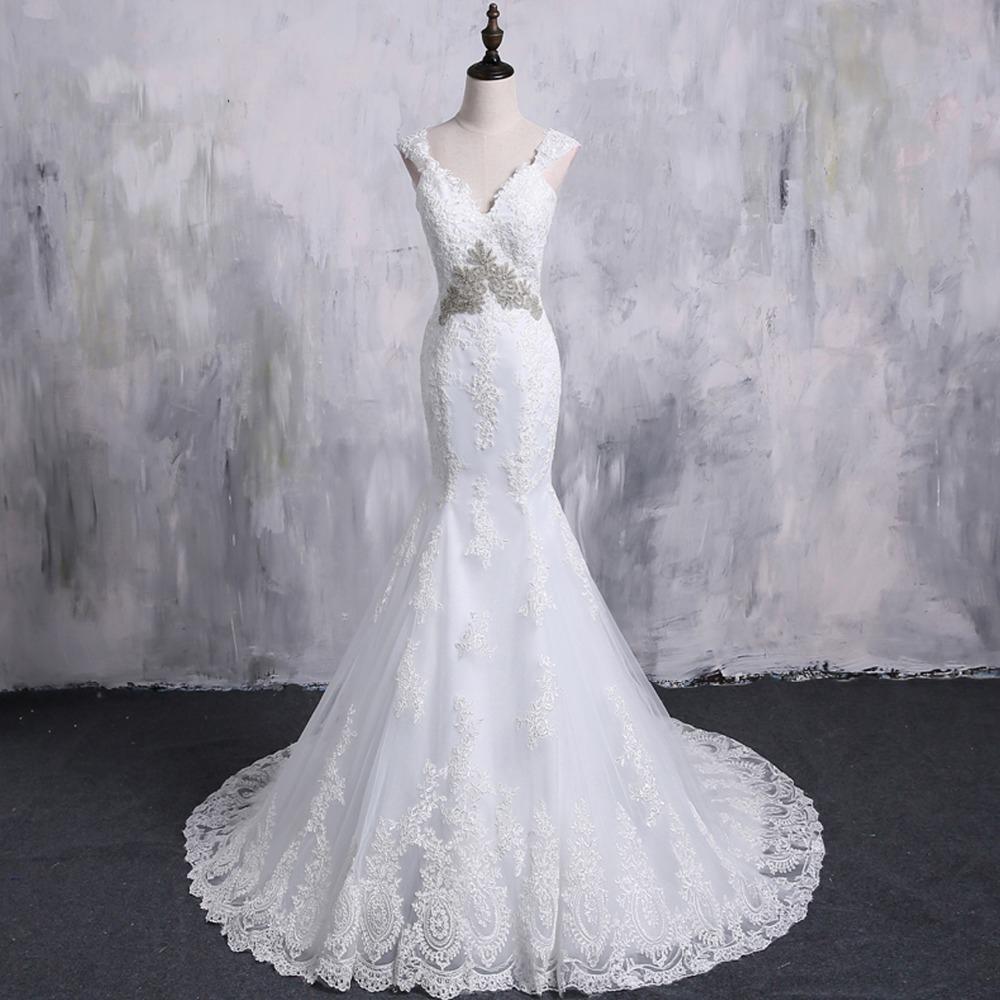 Sexy Backless Cap Sleeve Detachable Skirt Lace Mermaid Wedding Bridal Dresses, Cheap Custom Made Wedding Bridal Dresses, WD279