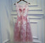 Sexy Backless Dusty Pink Lace Homecoming Prom Dresses, Affordable Corset Back Short Party Prom Dresses, Perfect Homecoming Dresses, CM257
