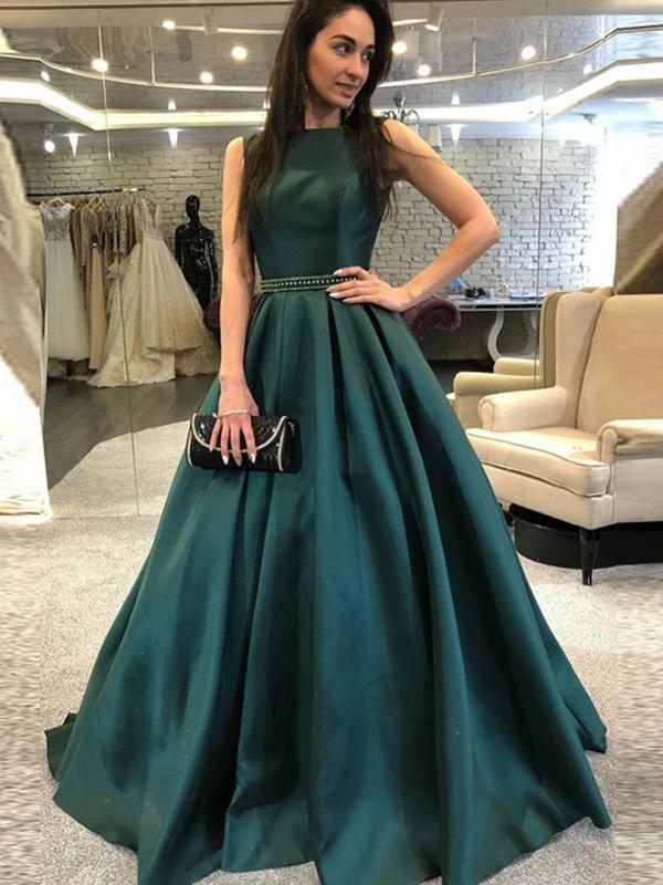 Sexy Backless Emerald Green Long Cheap Evening Prom Dresses, Evening Party Prom Dresses, 12341