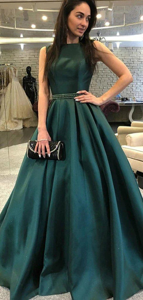 Sexy Backless Emerald Green Long Cheap Evening Prom Dresses, Evening Party Prom Dresses, 12341