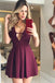 Sexy Backless Halter Purple Cheap Short Homecoming Dresses Online, CM644