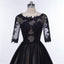 Sexy Backless Long Sleeve Black See Through Lace Beaded Long Evening Prom Dresses, Popular Cheap Long 2022 Party Prom Dresses, 17229