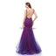 Sexy Backless Purple V Neck Mermaid Evening Prom Dresses, Evening Party Prom Dresses, 12107