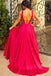 Sexy Backless Red A-line Long Evening Prom Dresses, Evening Party Prom Dresses, 12304