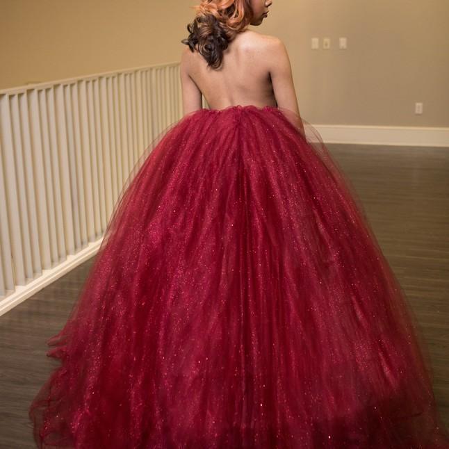 Sexy Backless Red Ball Gown Long Evening Prom Dresses, 17561