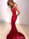 Sexy Backless Red Mermaid Long Evening Prom Dresses, Cheap Custom Party Prom Dresses, 18575