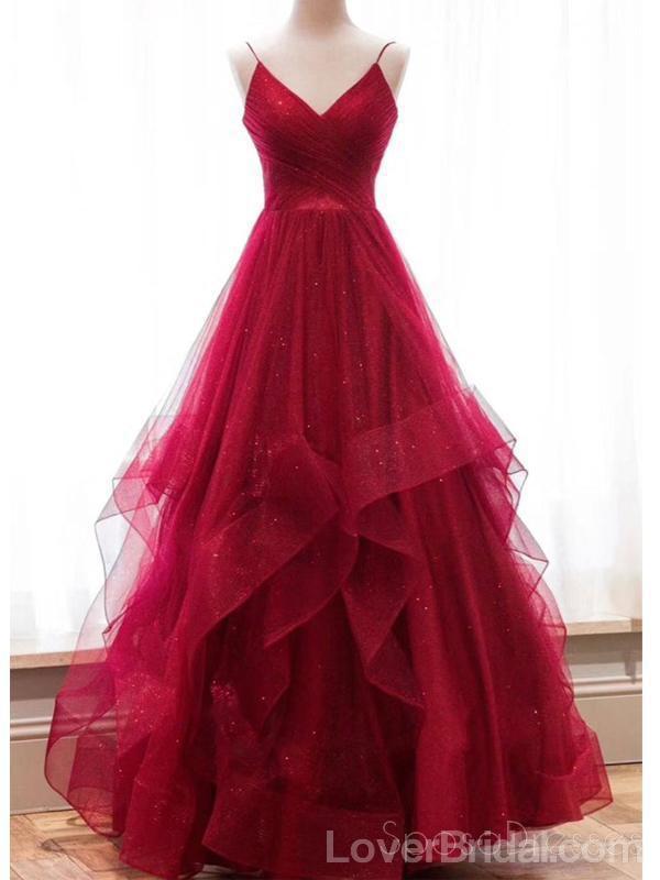 Sexy Backless Red Sparkly Long Evening Prom Dresses, Cheap Custom Party Prom Dresses, 18587