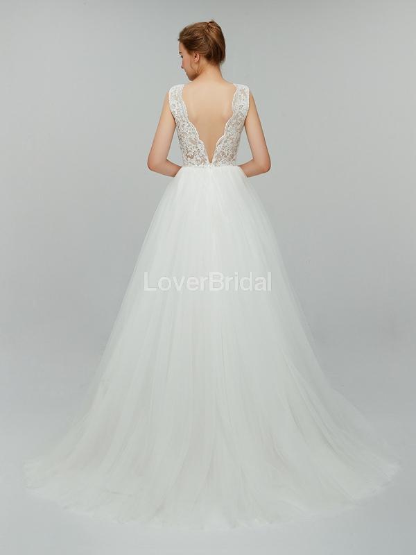 Sexy Backless Simple V-Neck Cheap Wedding Dresses Online, Cheap Bridal Dresses, WD552