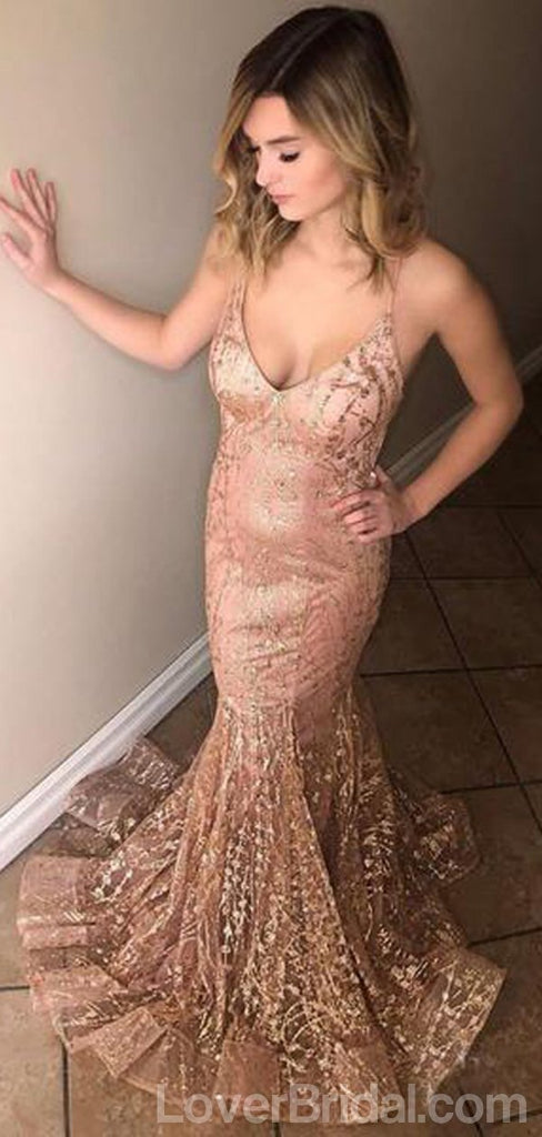 Sexy Backless Sparkly Mermaid Long Evening Prom Dresses, Cheap Custom Sweet 16 Dresses, 18561